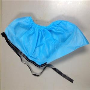 Nonwoven shoes cover with conductive stripe